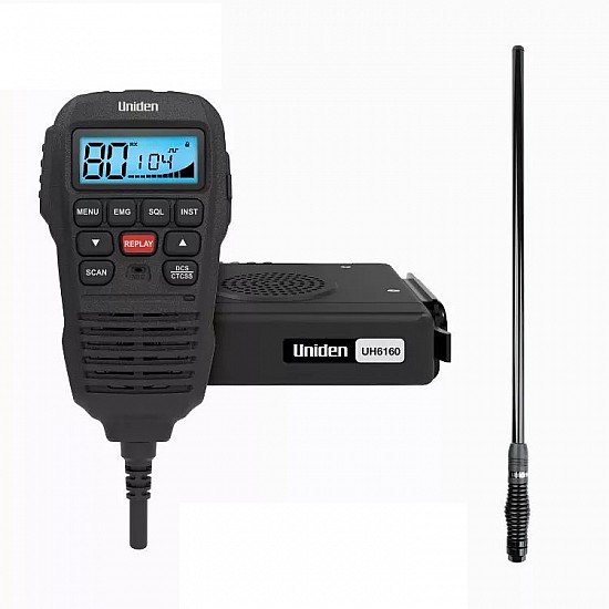 Uniden UH6160 ESCAPE PACK Mini UHF CB and AT500 Antenna