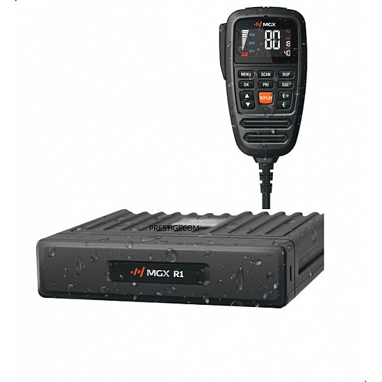 MGX R1 Waterproof Remote Mic UHF CB Radio with Noise Cancelling and Dual Speakers