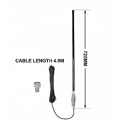 Axis CH5T Black 5db 750mm Fibreglass UHF CB Antenna Axis CH5T Black 5db 750mm Fibreglass UHF CB Antenna